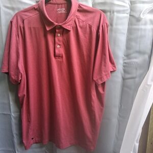 UNTUCKit Mens XL Clavidor Polo Shirt Regular Fit Casual Short Sleeve Heather Red